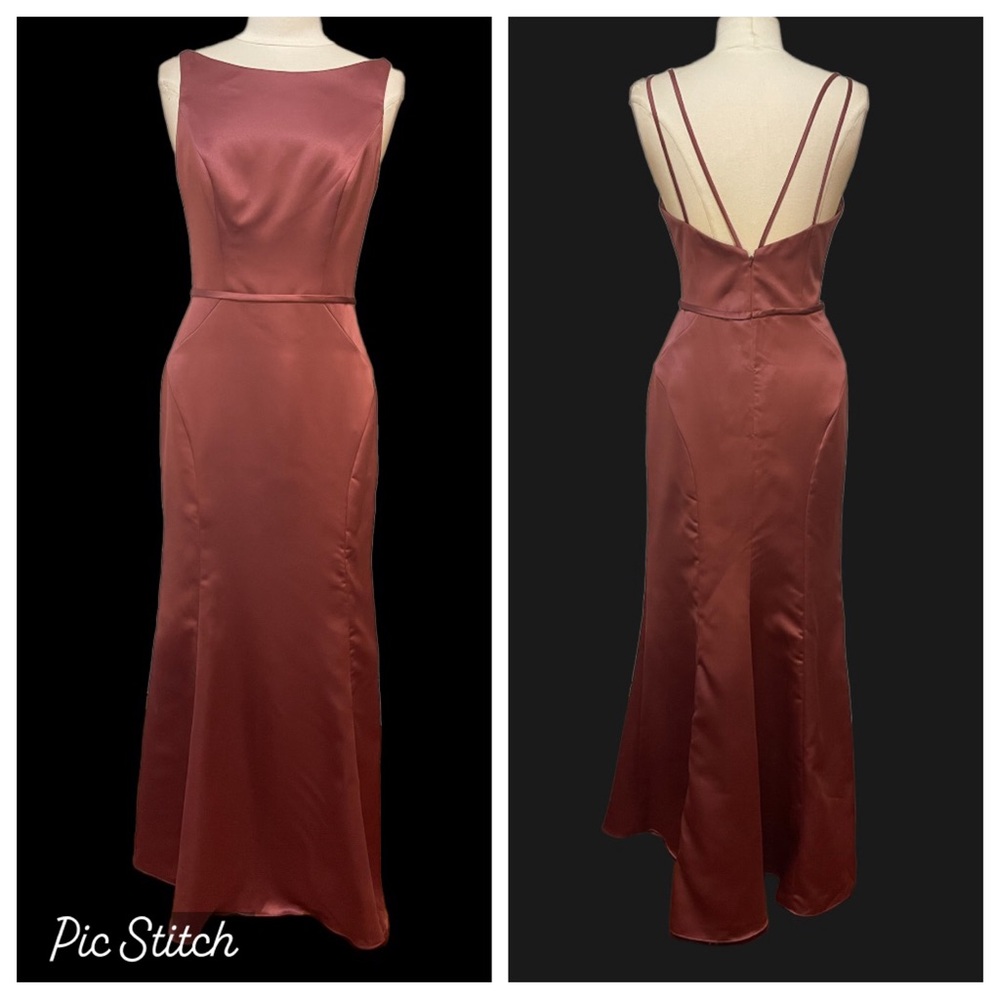 - Sorella Vita  Satin Red Sangria Dress 8918 NWT D